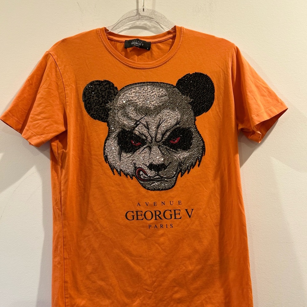 Avenue George V Paris Graphic T-Shirt, Crystal Panda Design,Streetwear Luxury